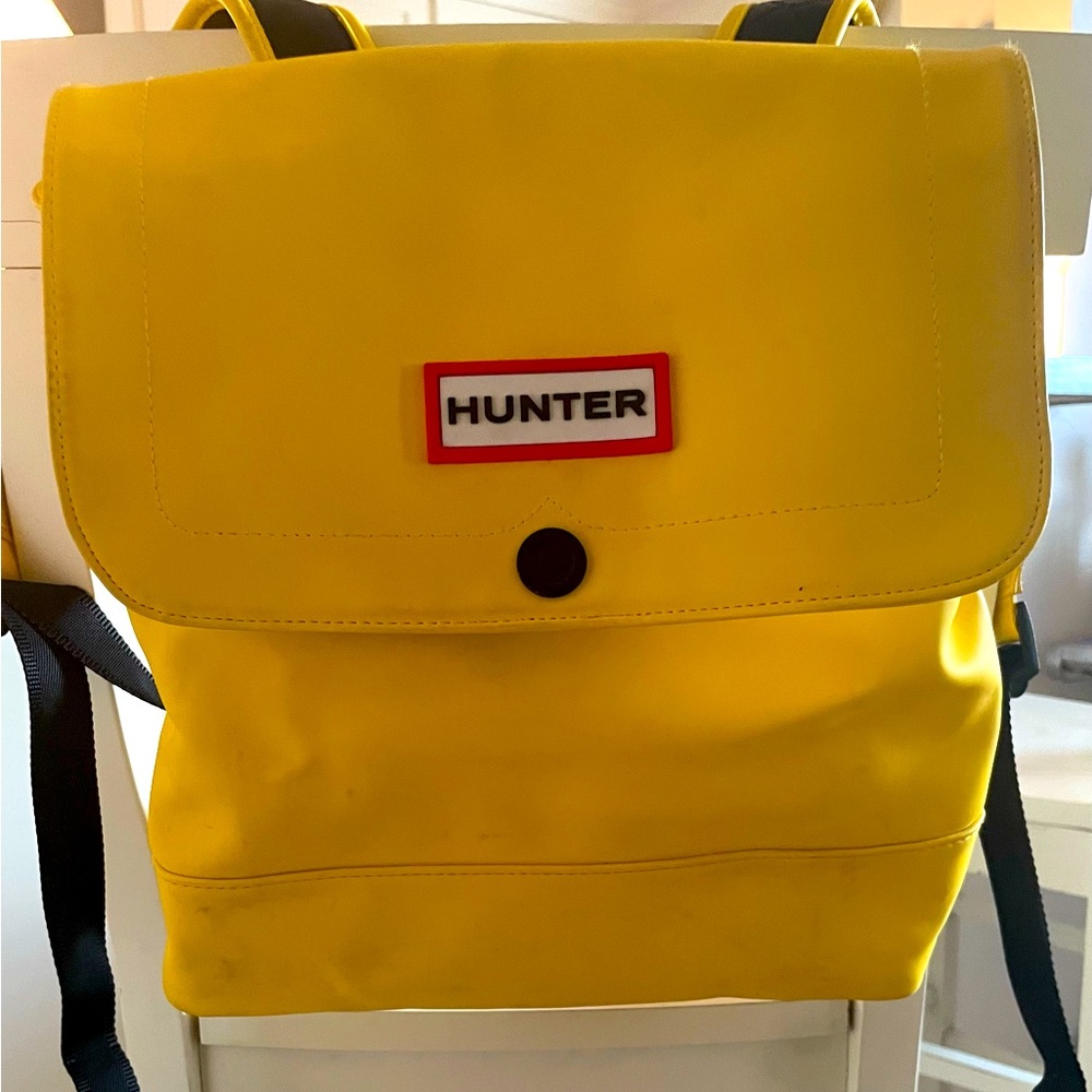 Hunter neoprene yellow backpack.